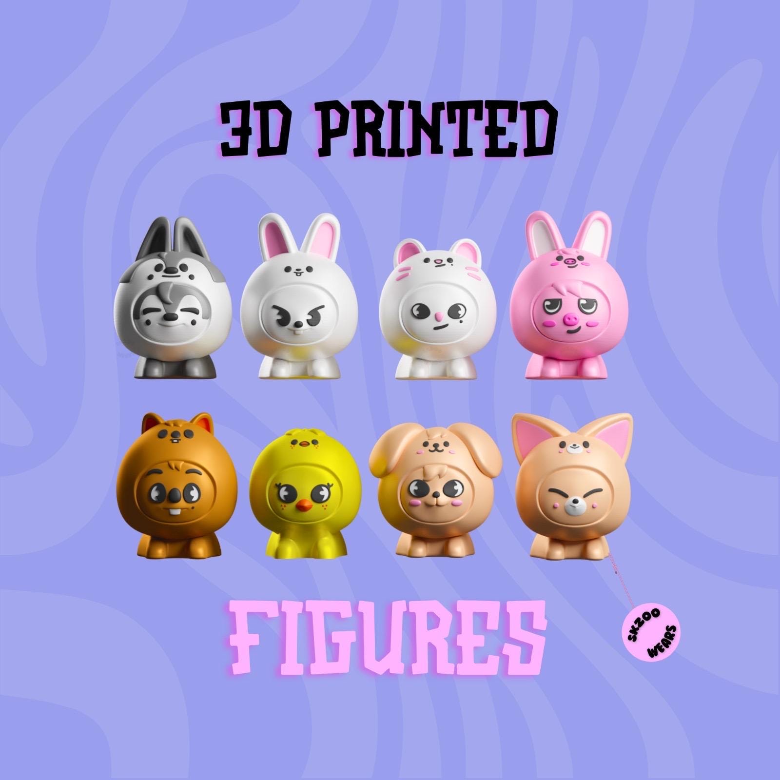 Buy Skzoo 3D Figure, OT8, Skzoo Collectible, Stray Kids Gift, SKZ