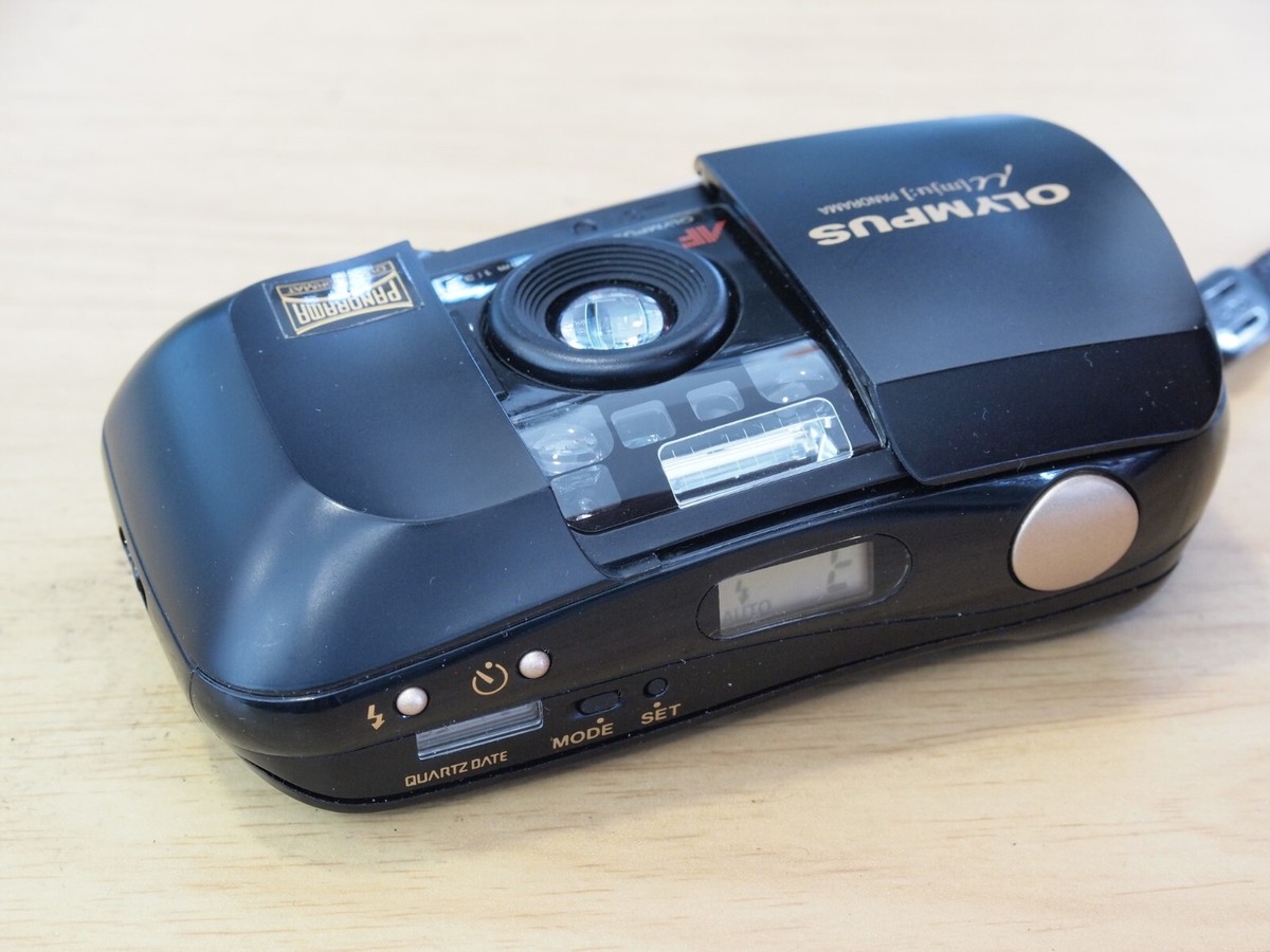 Olympus MJU I Panorama Quartz Date 35mm Compact Film Camera, Rare