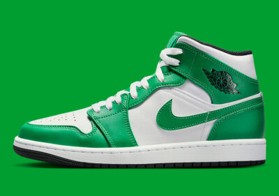 Nike Air Jordan 1 Retro Mid Lucky Green White Black DQ8426-301