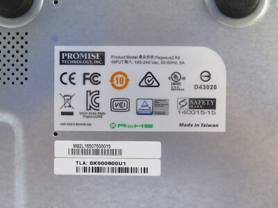 Promise Pegasus2 R8 Thunderbolt 2 RAID Storage Array, with 8