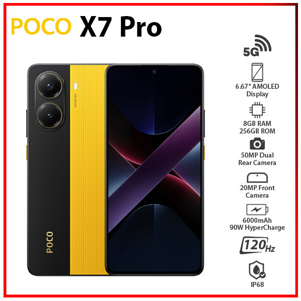 Xiaomi POCO X7 Pro 5G 8GB+256GB YELLOW Dual SIM Unlocked Android