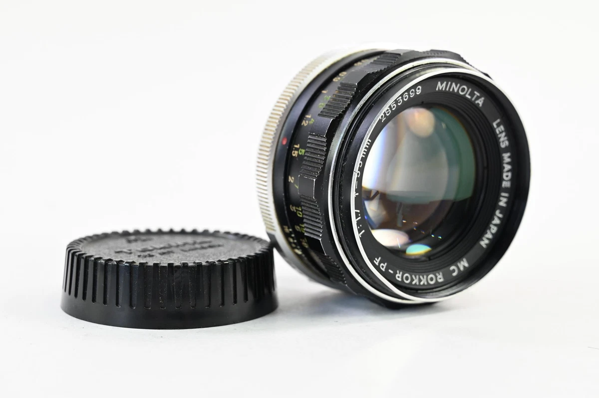 Minolta Rokkor PF 55mm Focal Camera Lenses f/1.7 Maximum Aperture