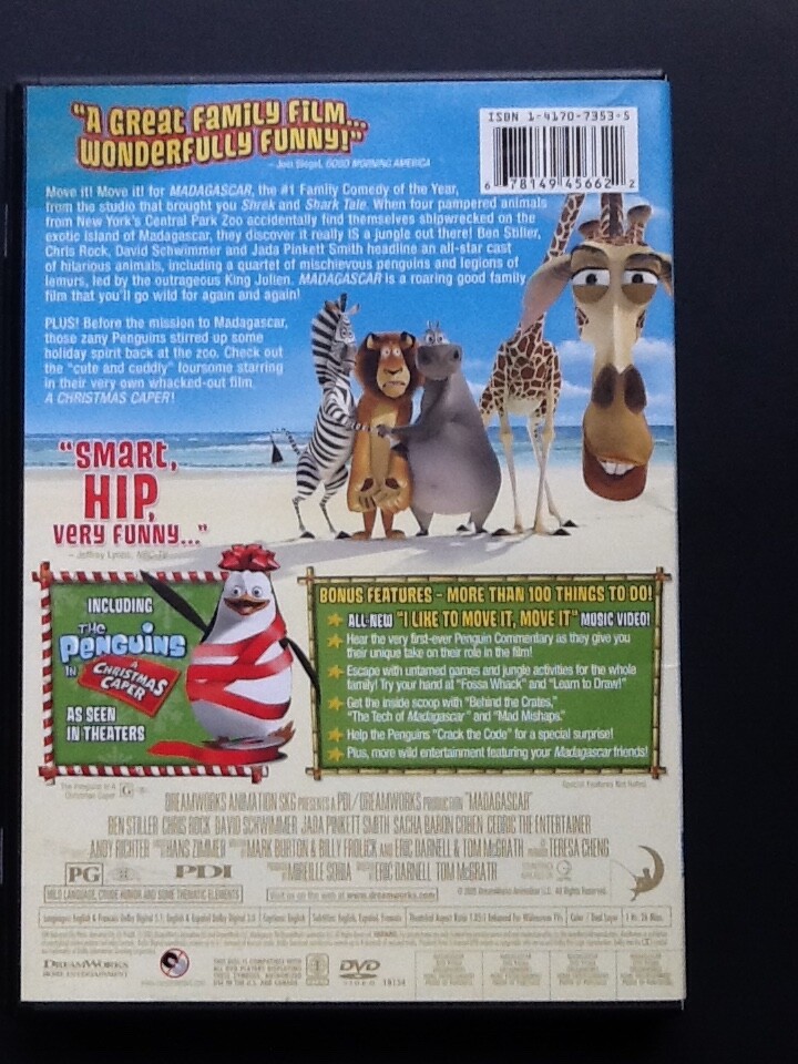 Madagascar DVD, with 