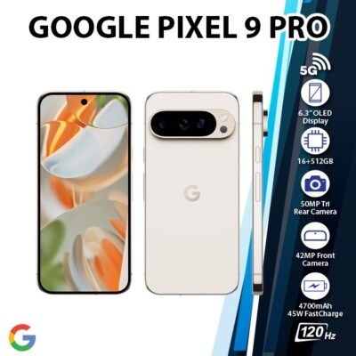 Google Pixel 9 Pro 5G Android Cell Phone (Porcelain/16GB+512GB