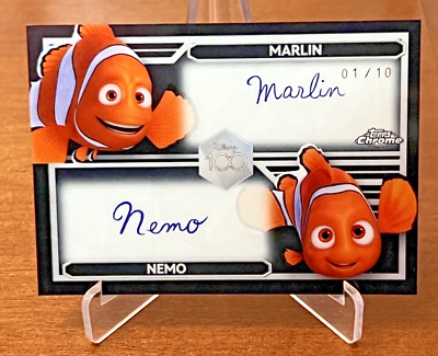2023 Topps Chrome Disney 100 Nemo Marlin Dual Auto Black