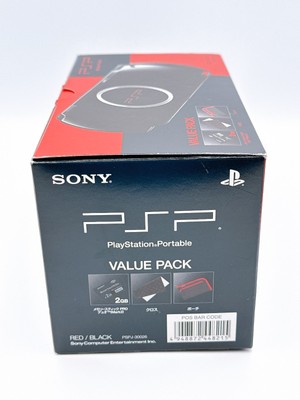 Sony PSP-3000 Console Red Black VALUE PAK Box Region Free Very