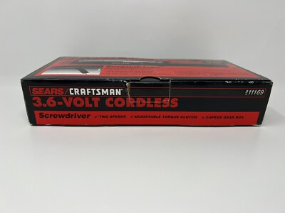 Vintage Sears Craftsman 3.6 Volt Cordless Screwdriver 9-11169 | eBay