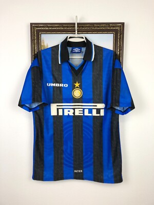 Inter Milan Home football shirt 1997 Soccer #10 Ronaldo Umbro