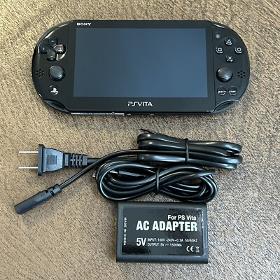 Black Sony PS Vita 2000 System w/ Charger - Tested Works - Region
