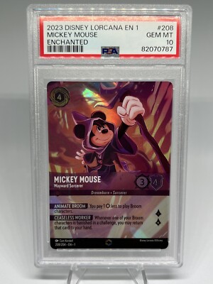 Disney Lorcana Mickey Mouse Wayward Sorcerer 208 Enchanted First