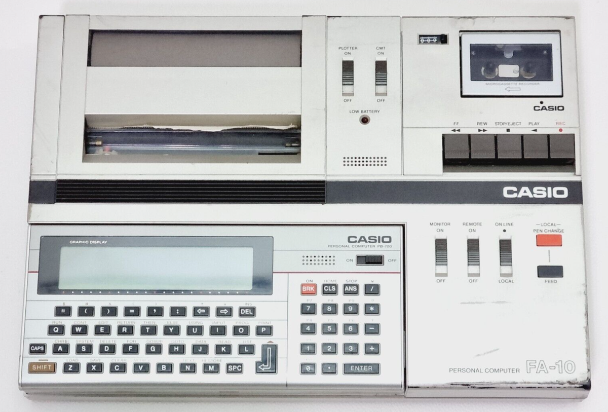 Casio PB-700 personal computer W/ Casio FA-10 Cassette Printer