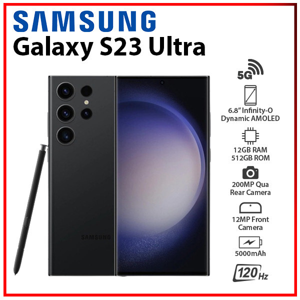 Samsung Galaxy S23 Ultra BLACK 12+512GB Dual SIM Android Cell