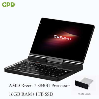GPD Pocket 4 Mini PC Portable Handheld PC AMD R7-8840U 16G+1TB +