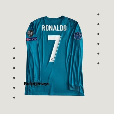 Real Madrid 2017/2018 Long Sleeve Blue Away jersey - Cristiano