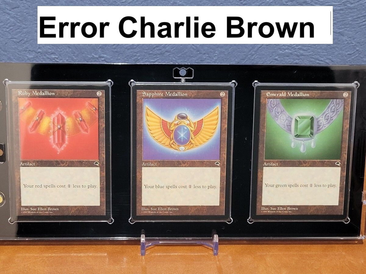 MTG Large Sapphire Medal, Ruby, Emerald Error Charlie Brown 3cards