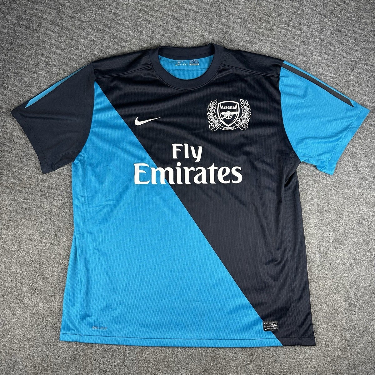 Nike Arsenal FC 2011/12 Away Kit Soccer Jersey XXL Men's Blue