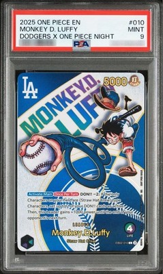 MONKEY D. LUFFY PSA 9 ONE PIECE PROMO DODGERS TCG #010 ENGLISH