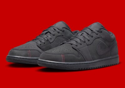 Nike Air Jordan 1 Low SE Craft 'Dark Smoke Grey' Mens 7 Wom 8.5