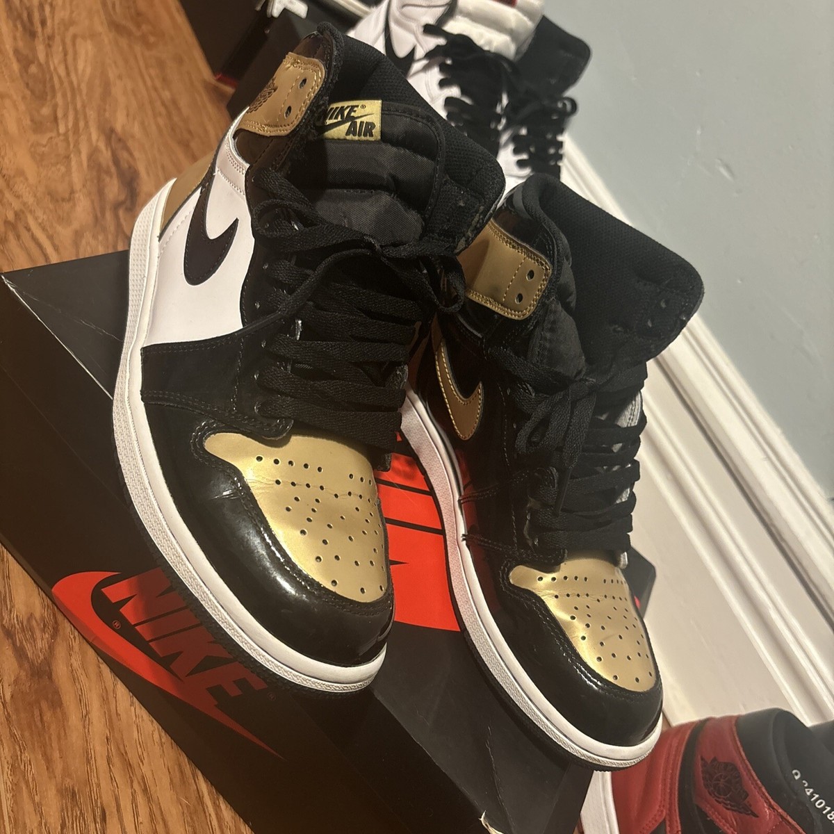 Size 8.5 - Jordan 1 Retro High OG NRG Gold Toe 2018 191887134022| eBay