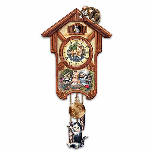 The Bradford Exchange Happy Tails Cuckoo Clock with Kitten Art by