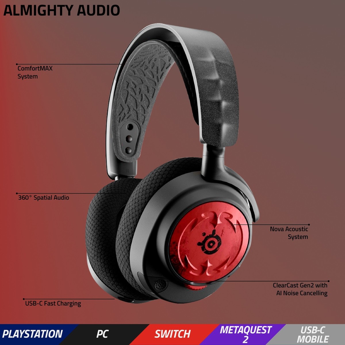 SteelSeries Arctis Nova 7 Diablo IV Edition Wireless Headset PC