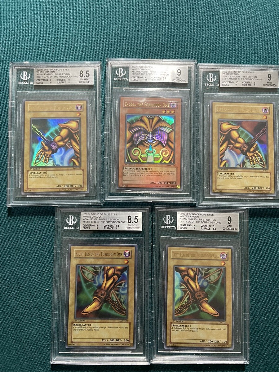 Yugioh! Exodia The Forbidden One set 1st Ed Asian Eng LOB-120-124