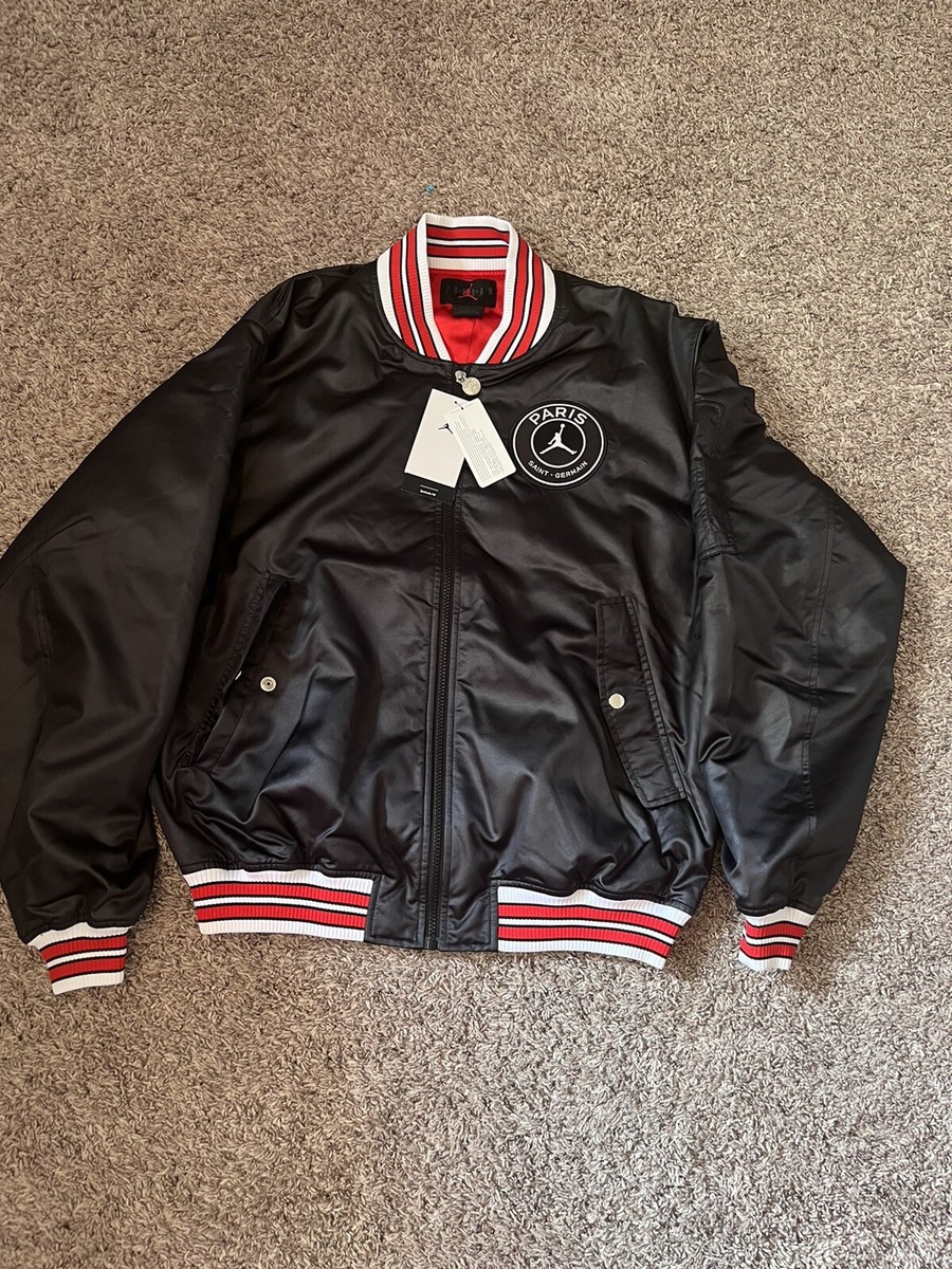 Nike Jordan PSG Paris Saint Germain Polyester MA-1 Bomber Jacket L