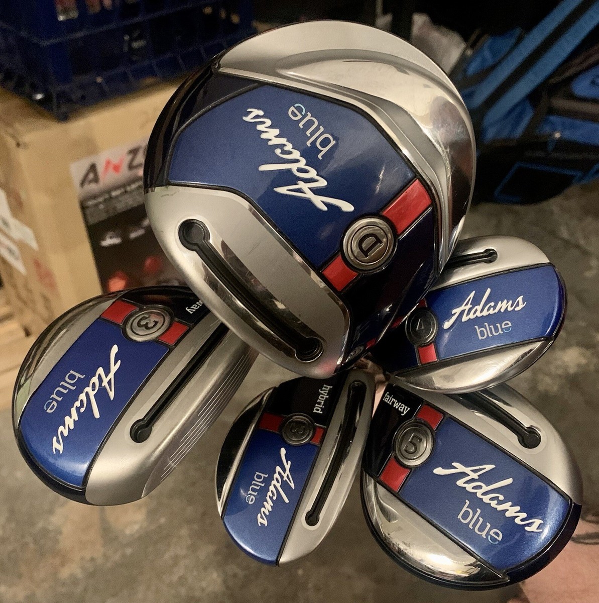 Adams Golf Club Set + Extras ~ Blue ~ Lite Flex ~ Left Handed