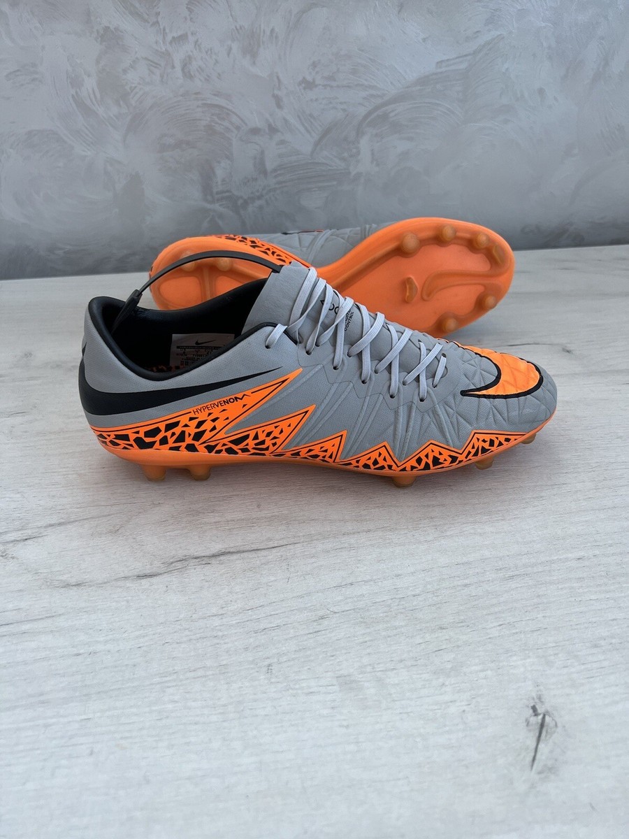Nike Hypervenom Phinish FG Gray Orange Football Cleats Boots US8