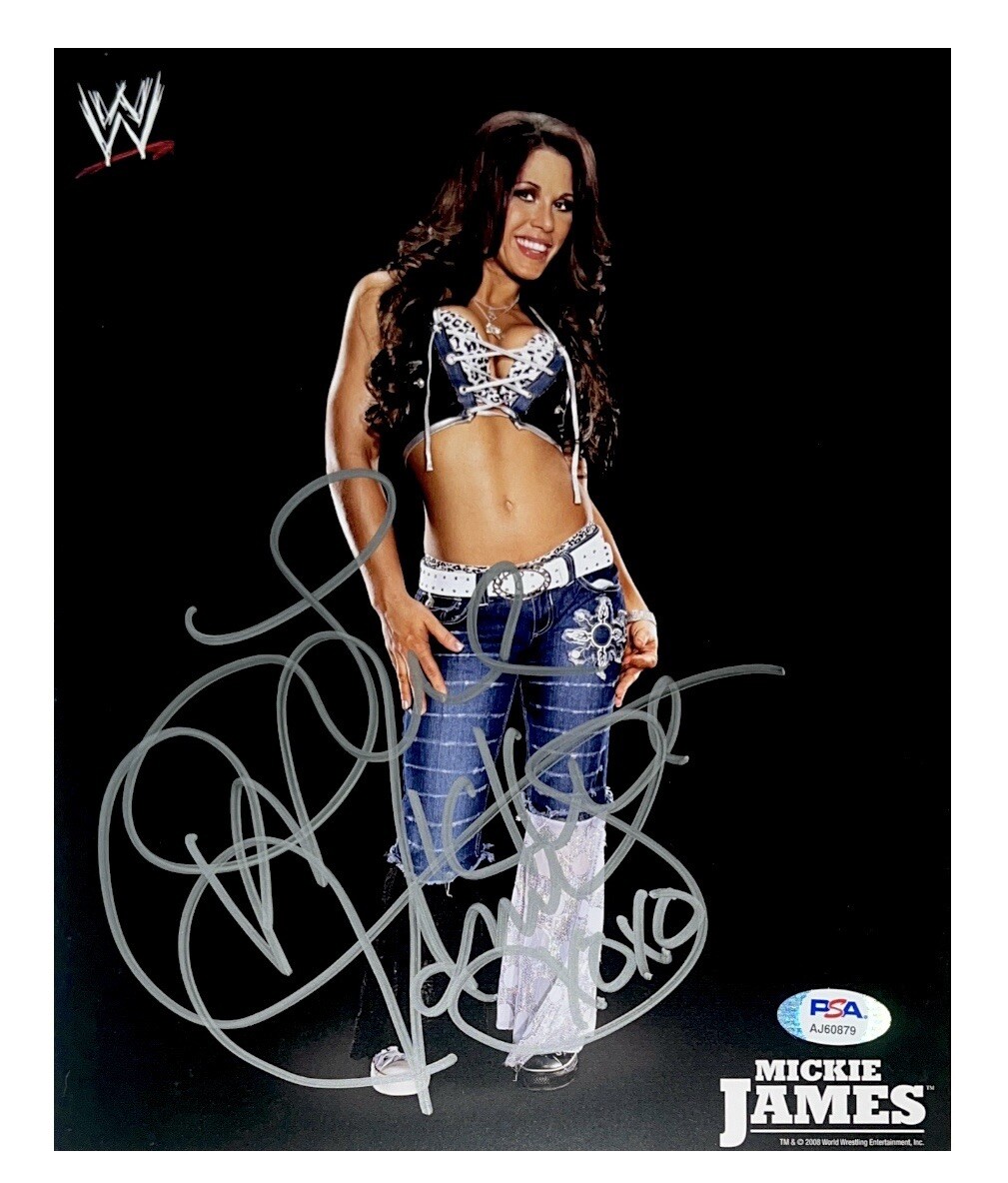 WWE MICKIE JAMES HAND SIGNED 8X10 PROMO PHOTO ORIGINAL WITH PROOF
