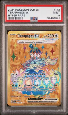 PSA 9 Terapagos Ex Hyper Rare #173 2024 Pokemon Scr Stellar Crown