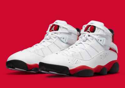 Nike Air Jordan 6 Rings Cherry White Black 322992 126 Men's Size