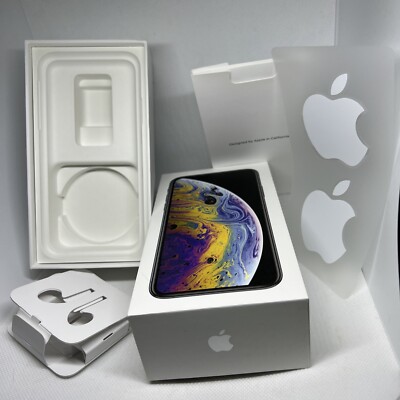 iPhone XS Max Silver 64GB BOX ONLY With Stickers, Empty Box