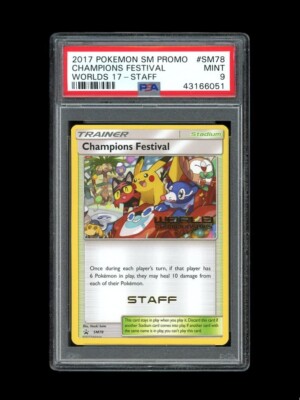 Pokemon PSA 9 Mint 2017 Champions Festival STAFF World