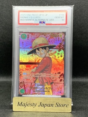 PSA10 Red Super ParallelOne Piece Card Monkey.D .Luffy SEC-SP OP13