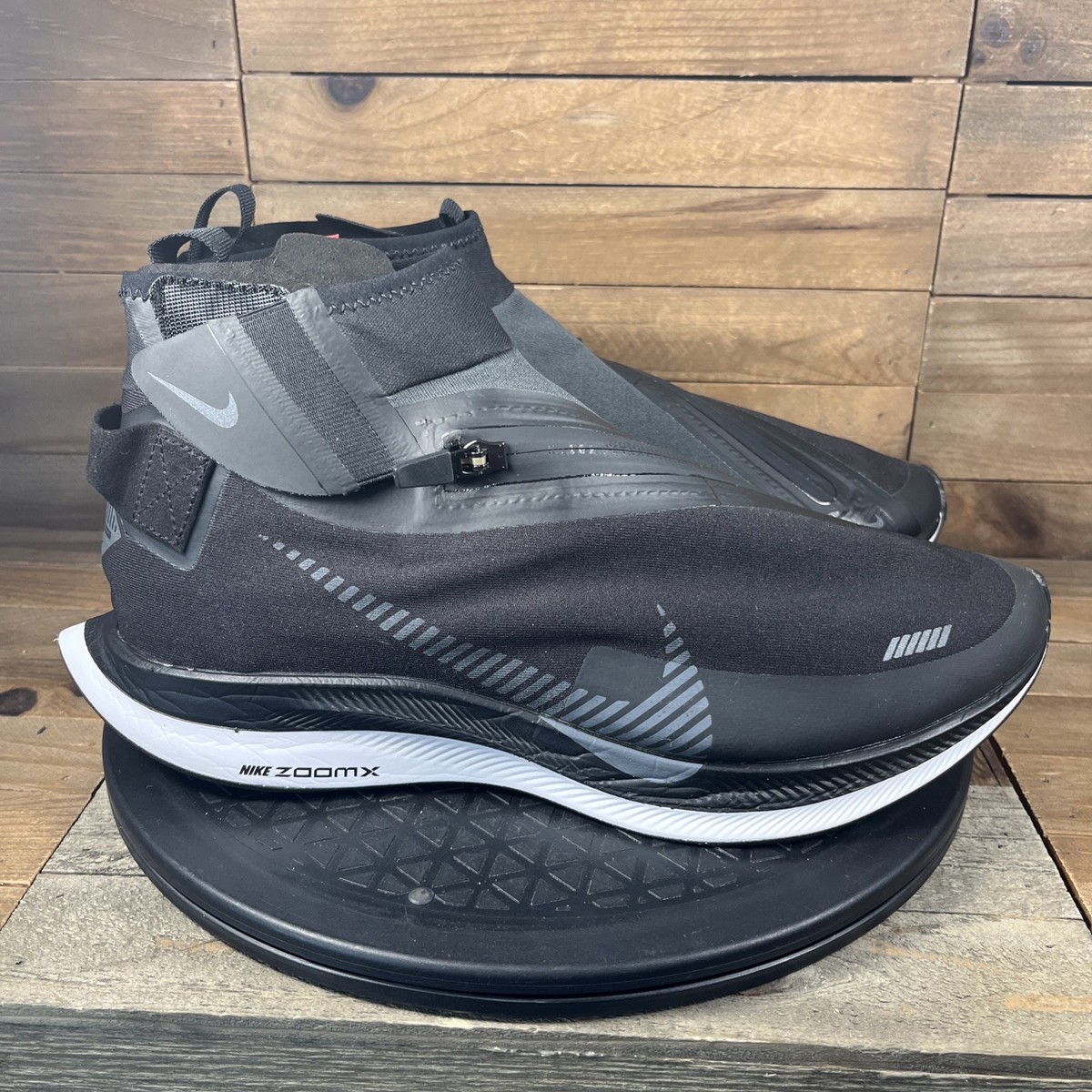 Nike Zoom Pegasus Turbo Shield WP Mens Size 10.5 Black Dark Smoke