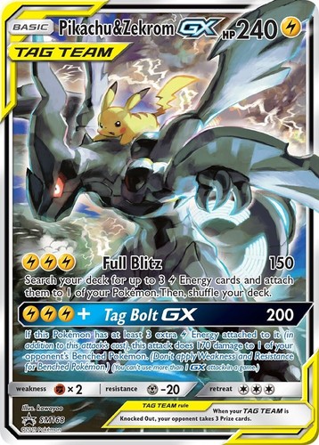 Spring 2019 TAG TEAM Tin Pikachu & Zekrom GX SM168 Pokemon PTCGO
