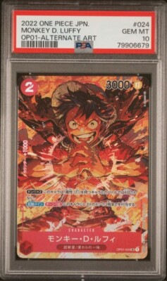 PSA 10 One Piece TCG Romance Dawn Monkey D. Luffy OP01-024 SR