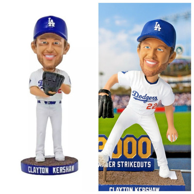 2025 and 2024 Clayton Kershaw 3000 K Strikeouts Dodgers Bobblehead