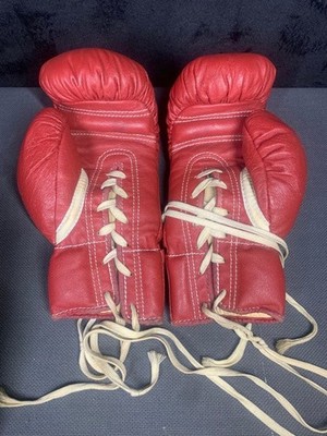 Winning Boxing Gloves SF-3000 Red Leather Used Japan Rare Vintage