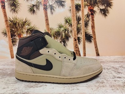 Nike Air Jordan 1 Mid 'Khaki Black' Baroque Brown HV6422-200 Men's
