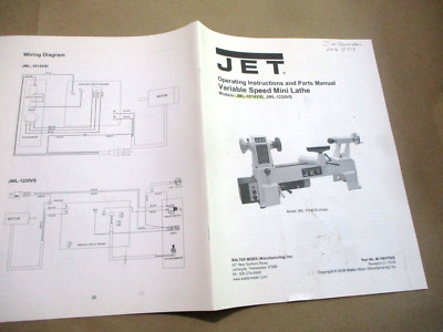 Jet VS Mini Lathe Models JML-1014I & JWL-1220 Operator & Parts