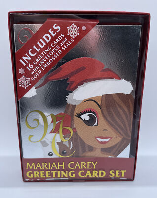Mariah Carey Christmas Greeting Card Set 16 Cards Gold Signature