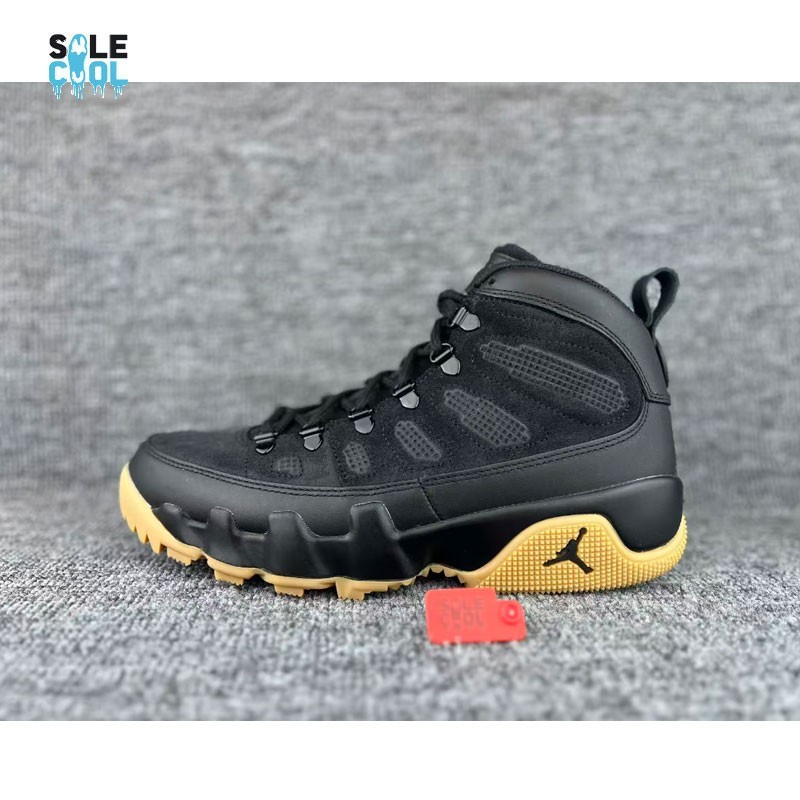 Air Jordan 9 Retro Boot NRG Black Gum Light Brown Men's Shoes