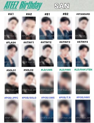 SAN ATEEZ Birthday JAPAN POB LUCKY DRAW ALBUM PHOTOCARD ATINY SOLO