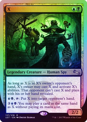 X FOIL Unstable NM Blue Black Rare MAGIC THE GATHERING MTG CARD