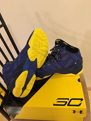 New Under Armour Curry 2 Dub Nation Away Warriors - Blue Yellow | eBay