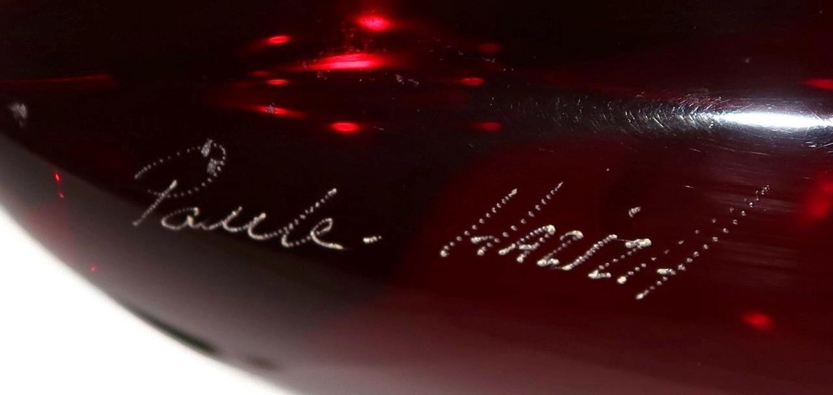 Shlomi Haziza PAULE Red Acrylic Heart Shaped & Stainless Base