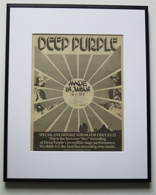 Deep Purple * Japan * original 1972 ad poster, framed (42 x 52 cm