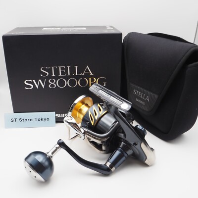 Excellent] Shimano 13 Stella SW 8000PG Spinning Reel w/Box & Pouch